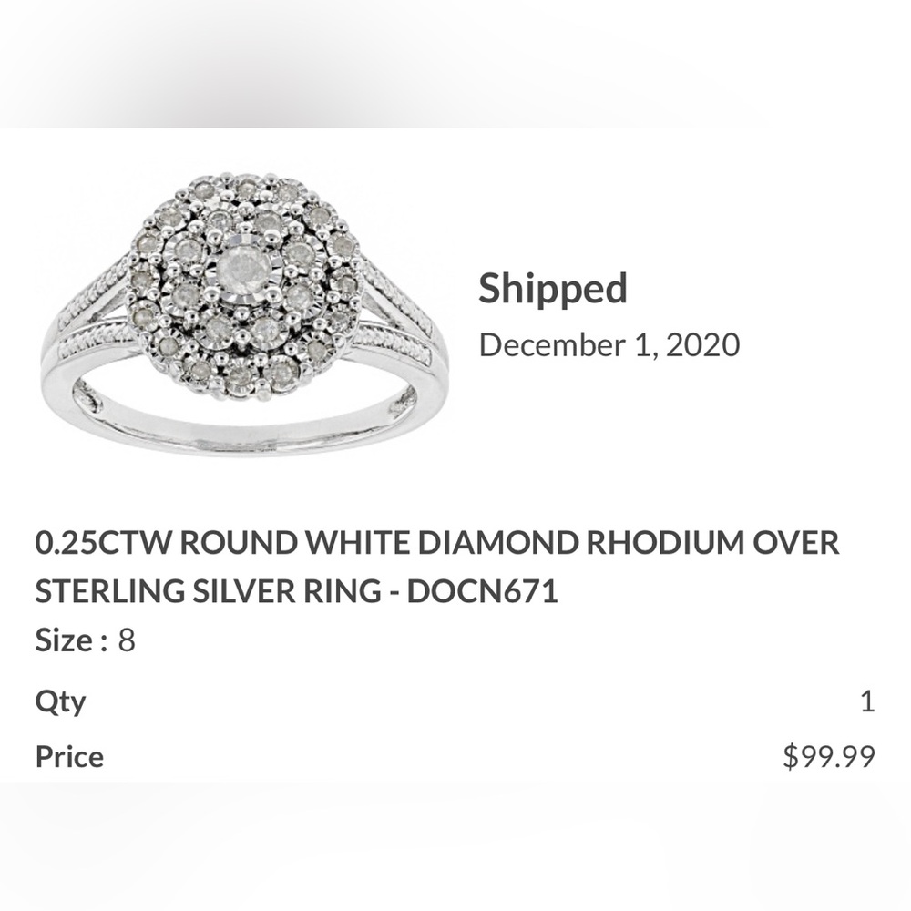 Real Diamond and Silver Ring